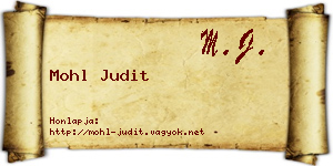 Mohl Judit névjegykártya
